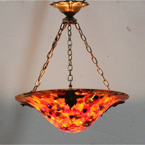 Image 1 of Vintage Art Deco Kristall-Lampe aus Clichy, Frankreich 1930