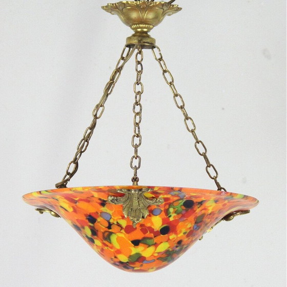 Image 1 of Vintage Art Deco Kristall-Lampe aus Clichy, Frankreich 1930