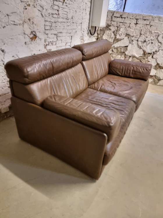 Image 1 of De Sede DS 76 Ledersofa Braun Zweisitzer Couch