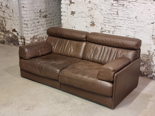 De Sede DS 76 Ledersofa Braun Zweisitzer Couch