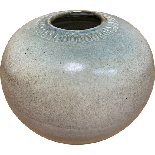 Klassische Kugelvase aus Porzellan mit Seladon-Emaille von Gustave Tiffoche