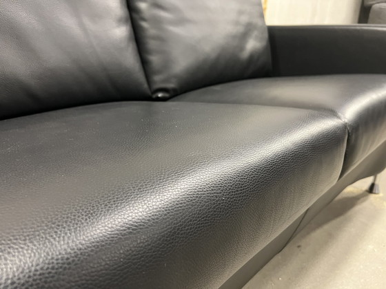 Image 1 of Leolux 2-Sitzer-Sofa schwarzes Leder