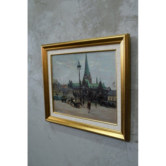 Image 1 of Modernes Ölgemälde von Carl Oscar Larsson, Schweden 1951