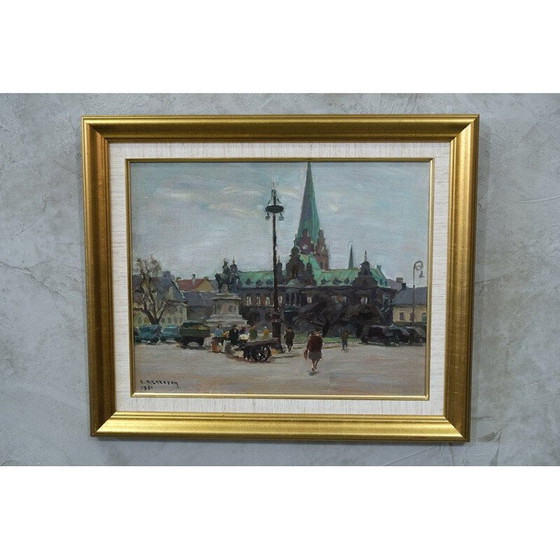 Image 1 of Modernes Ölgemälde von Carl Oscar Larsson, Schweden 1951