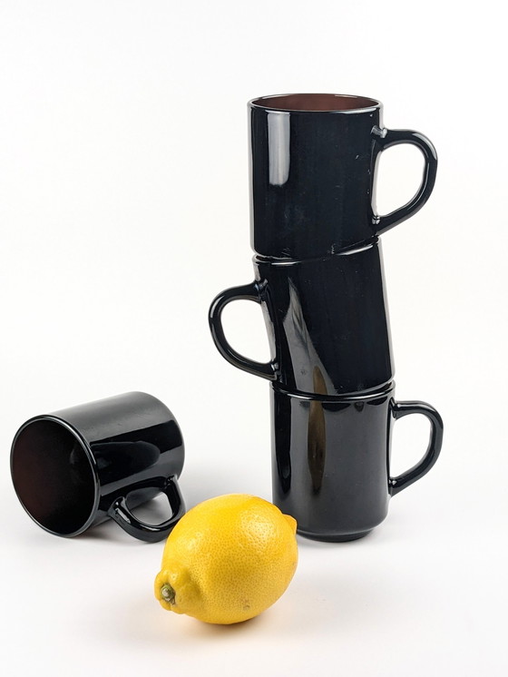 Image 1 of 1970'S Arcoroc Amethyst Glas Kaffeebecher Satz von 4 Made in France