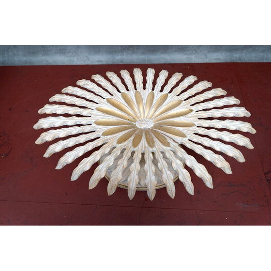 Image 1 of Vintage Couchtisch aus Holz und Glas von Chelini Florenz, Italien 1970