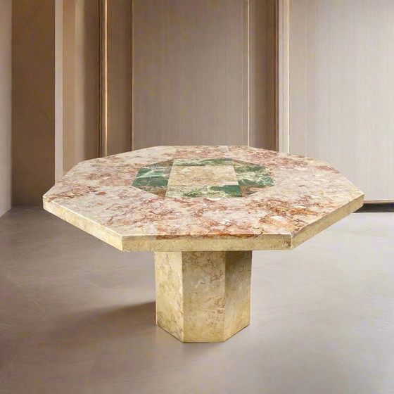 Image 1 of Vintage Marmor-Esstisch Italienisches Design