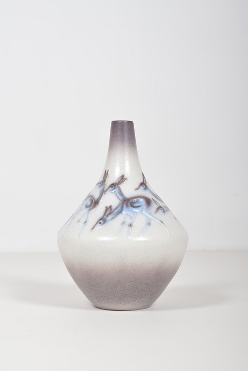 Vintage Vase von Goebel mit Rehmotiv, 1970er Jahre