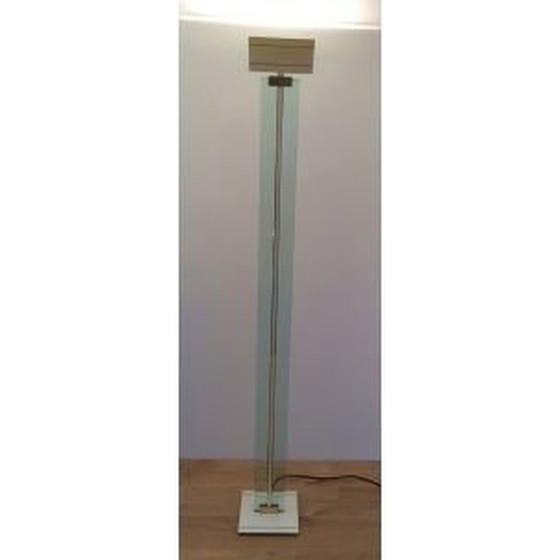 Image 1 of Vintage Stehleuchte aus Glas, Messing und lackiertem Metall, 1970