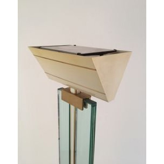 Image 1 of Vintage Stehleuchte aus Glas, Messing und lackiertem Metall, 1970