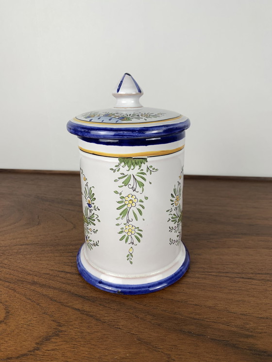 Image 1 of Renoleau Steinguttopf, frühes 20. Jahrhundert, Vogeldekoration