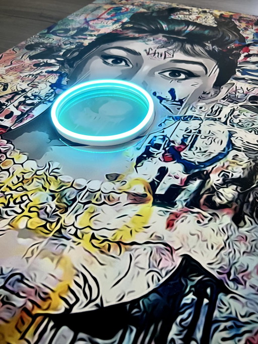 Audrey Hepburn Bubblegum LED- Kunst
