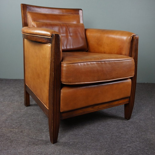 Design-Sessel aus Leder im Art-déco-Stil