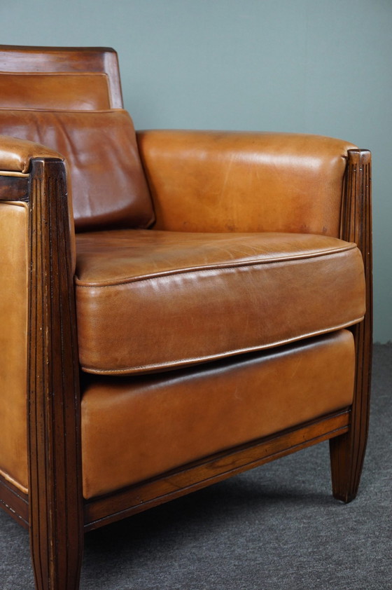 Image 1 of Design-Sessel aus Leder im Art-déco-Stil