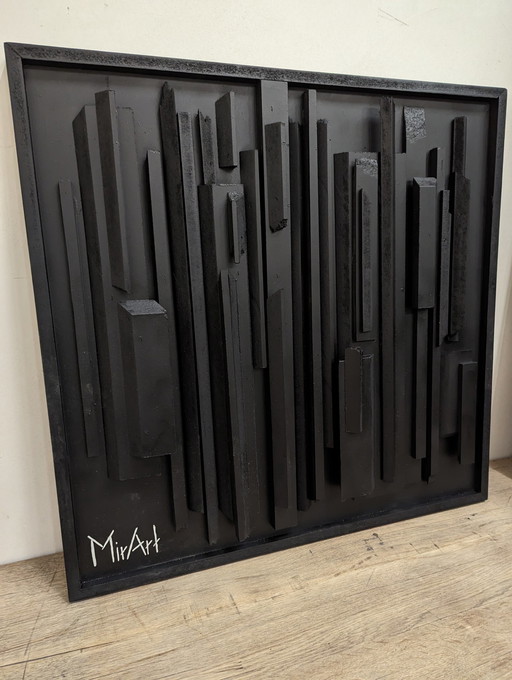 Reliefobjekt für die Wand aus Holz