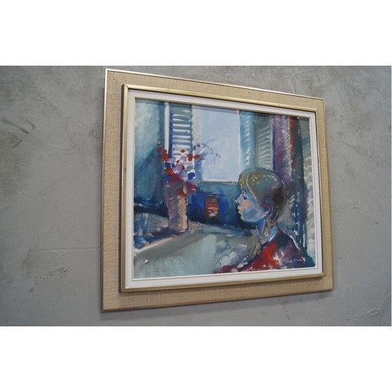 Image 1 of Vintage-Ölgemälde von Roald Hansen, Dänemark 1980