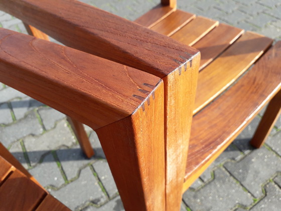 Image 1 of 6x Queens Teak Stapelstühle aus Teakholz
