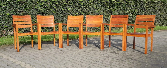 Image 1 of 6x Queens Teak Stapelstühle aus Teakholz