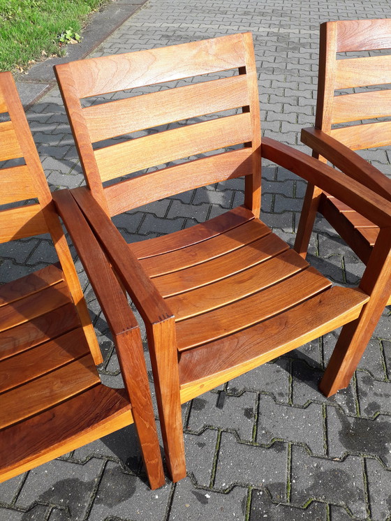 Image 1 of 6x Queens Teak Stapelstühle aus Teakholz