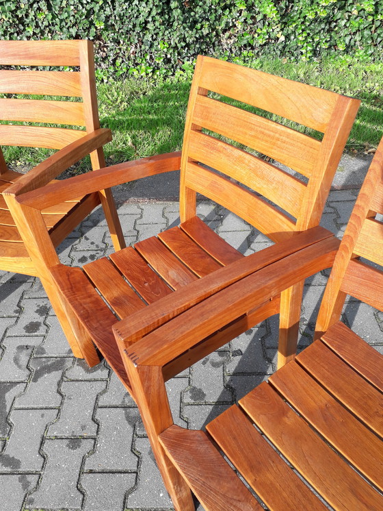Image 1 of 6x Queens Teak Stapelstühle aus Teakholz