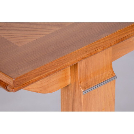 Image 1 of Vintage Art Deco Esszimmergarnitur aus Eiche und Fichte von Jules Leleu, Frankreich 1920