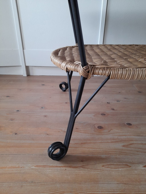 70S Vintage Rattan Tisch