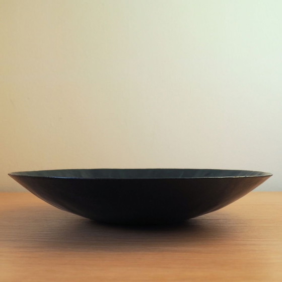 Image 1 of 1970S Emaillierte Metallschale signiert vom Künstler