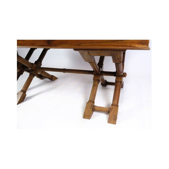 Image 1 of Vintage Couchtisch aus dunklem Holz mit Glasplatte, 1960