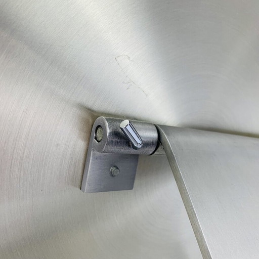 Vintage-Spiegel aus gebürstetem Aluminium von Pierre Vandel, 1970