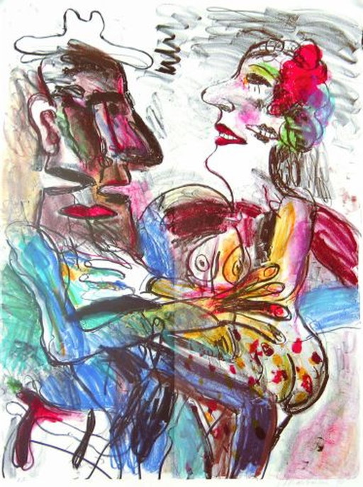 Anton Martineau - Appasionato III – lithos zeefdrukken, Figuratief