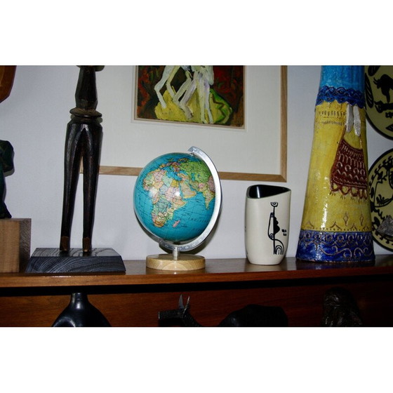 Image 1 of Vintage-Globus aus Metall und Holz, 1950er Jahre
