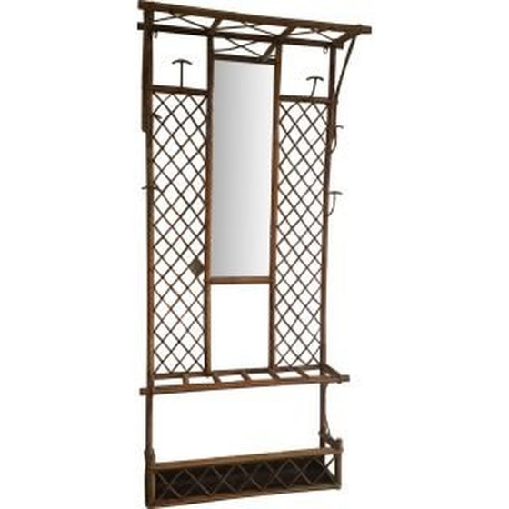 Image 1 of Französischer Vintage-Garderobenständer aus Rattan, 1970