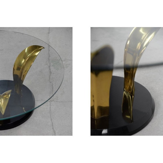 Image 1 of Vintage Couchtisch aus Messing und Glas "Hollywood Regency", 1970
