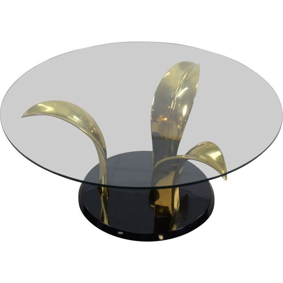 Image 1 of Vintage Couchtisch aus Messing und Glas "Hollywood Regency", 1970