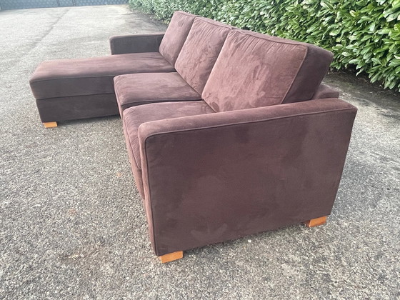Image 1 of Braunes Montel-Stoff-Ecksofa