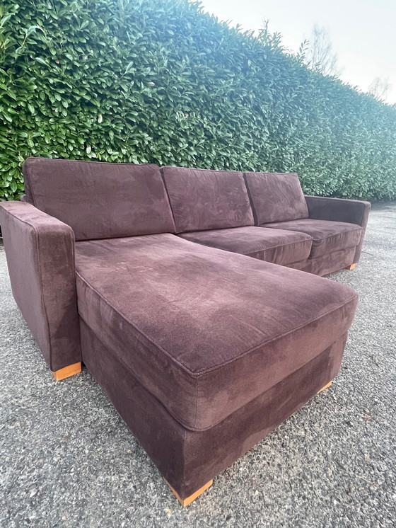 Image 1 of Braunes Montel-Stoff-Ecksofa