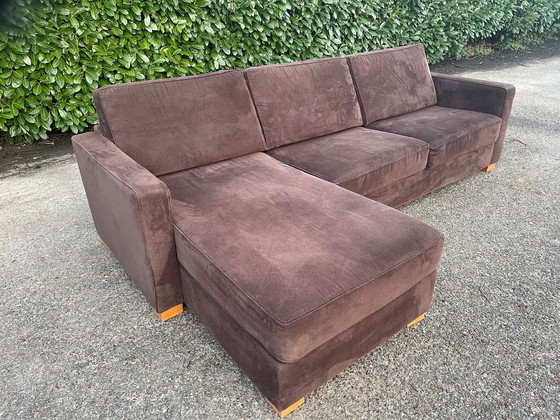 Image 1 of Braunes Montel-Stoff-Ecksofa