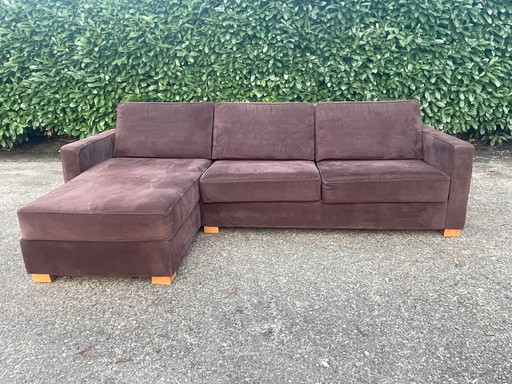 Braunes Montel-Stoff-Ecksofa