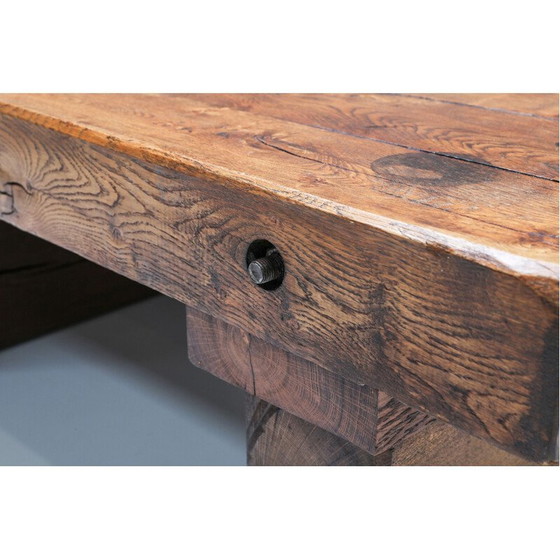 Image 1 of Rustikaler Vintage-Couchtisch aus Massivholz, Frankreich 1950