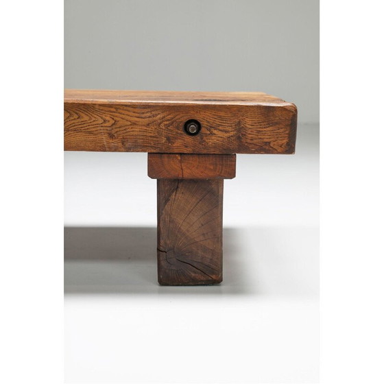 Image 1 of Rustikaler Vintage-Couchtisch aus Massivholz, Frankreich 1950