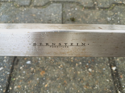 4 Bernstein Furniture Edelstahl/Teak/Textil-Klappstühle