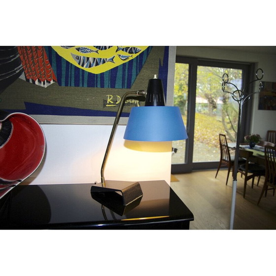 Image 1 of Vintage-Lampe aus Stahl und Messing, 1950er Jahre