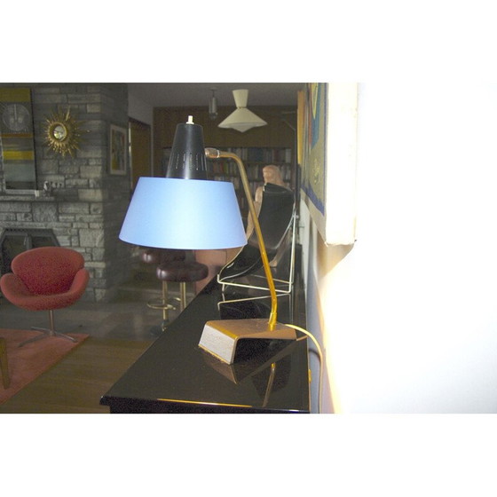 Image 1 of Vintage-Lampe aus Stahl und Messing, 1950er Jahre