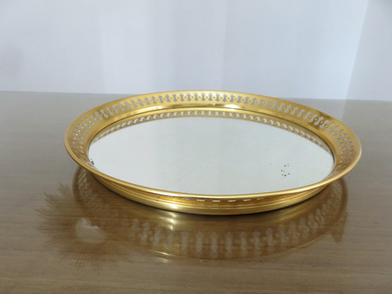 Image 1 of Tablett Runder Spiegel, Durinox, Oxydor, Frankreich 1960er Jahre