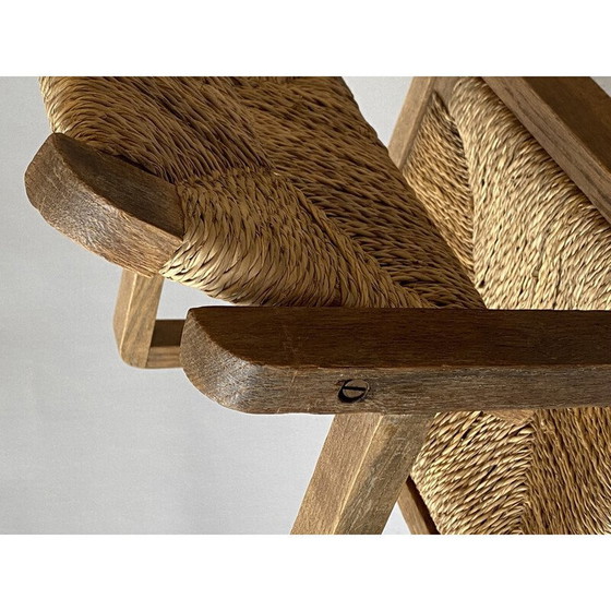 Image 1 of Vintage Holz und Stroh Sessel für Kinder, 1950