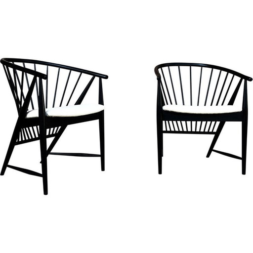 Paar Vintage Lounge Chairs Buche und Samt Sunfeather von Sonna Rosén für Nässjö Stolfabrik, 1954