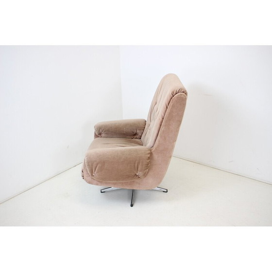 Image 1 of Mid Century Drehsessel aus Leder, Finnland 1970