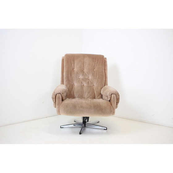 Image 1 of Mid Century Drehsessel aus Leder, Finnland 1970