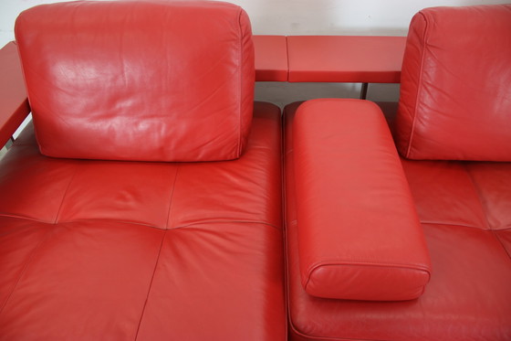 Image 1 of Rolf Benz Dono Eckcouch Echtleder Rot Ausziehbar Liege Designer
