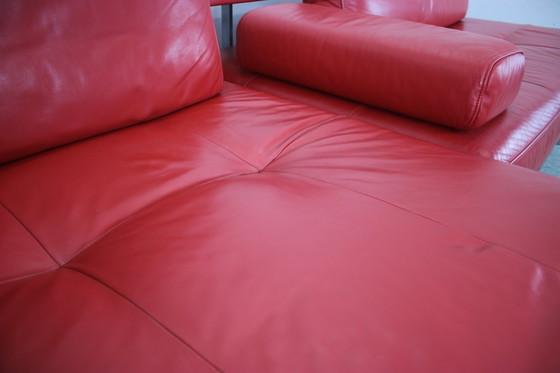 Image 1 of Rolf Benz Dono Eckcouch Echtleder Rot Ausziehbar Liege Designer